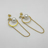 #ARL175 - Aretes Con Piedra Perla Sintetica De Oro Laminado 18k - LA025/