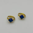 #HOL176 - Huggies De Rombo Con Piedra Zirconia De Oro Laminado 18k - LB020/