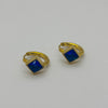 #HOL176 - Huggies De Rombo Con Piedra Zirconia De Oro Laminado 18k - LB020/
