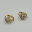 #HOL176 - Huggies De Rombo Con Piedra Zirconia De Oro Laminado 18k - LB020/