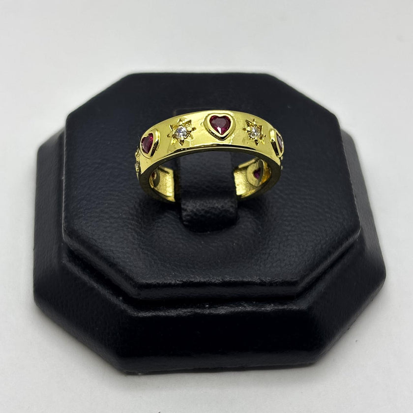 #AOL184 - Anillo De Corazones De Oro Laminado 18k - LB030/
