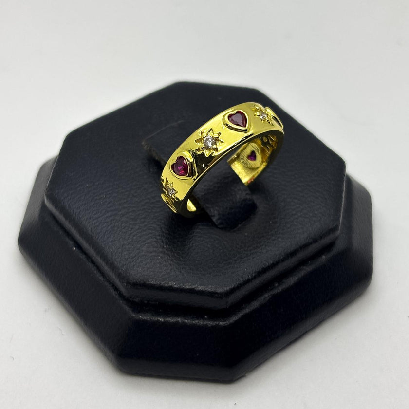 #AOL184 - Anillo De Corazones De Oro Laminado 18k - LB030/