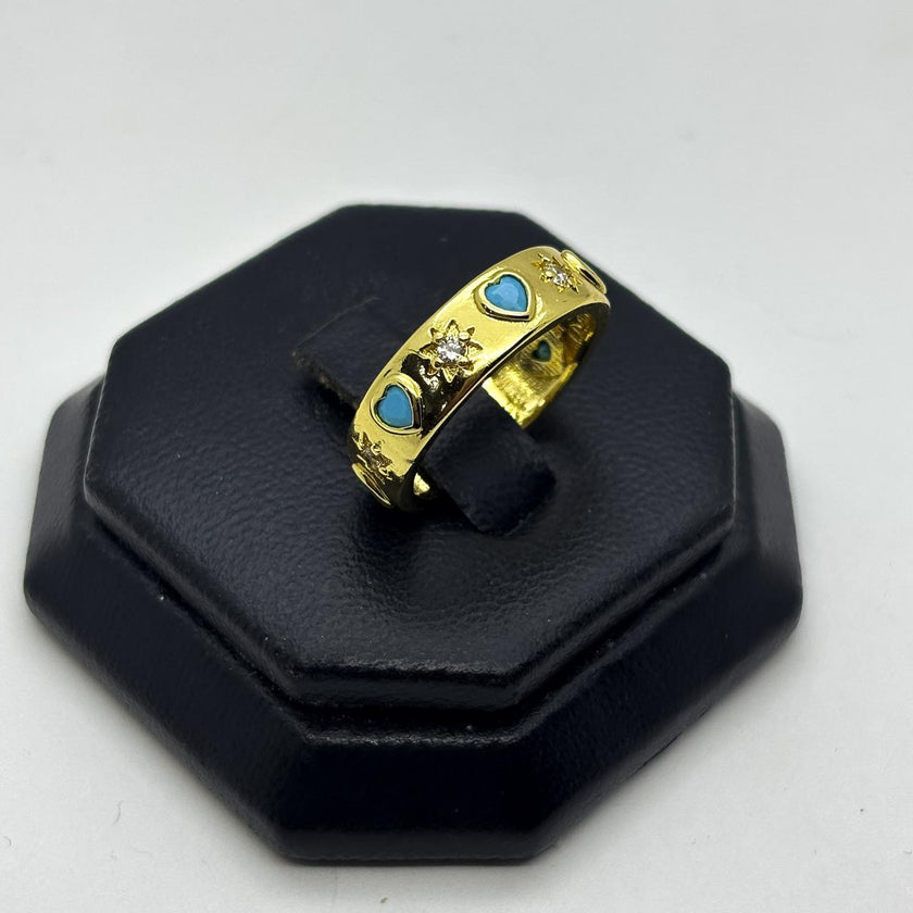 #AOL184 - Anillo De Corazones De Oro Laminado 18k - LB030/