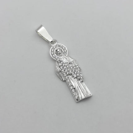 #D340 - Dije San Judas Tadeo Con Piedra Zirconia Plata - A10/2.7