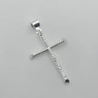 #D740 - Dije De Cruz Diamanartada De Plata .925 - A12/2.5