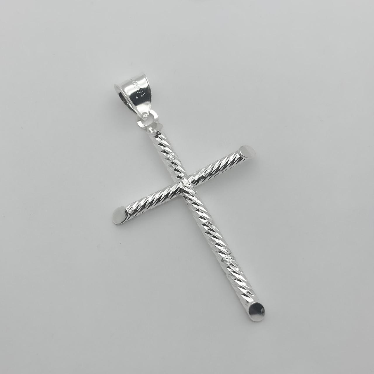 #D740 - Dije De Cruz Diamanartada De Plata .925 - A12/2.5