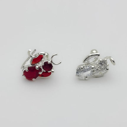 #BR193 - Broquel COnciencia/Angel/Diablito Piedra Zirconia Plata - E48/