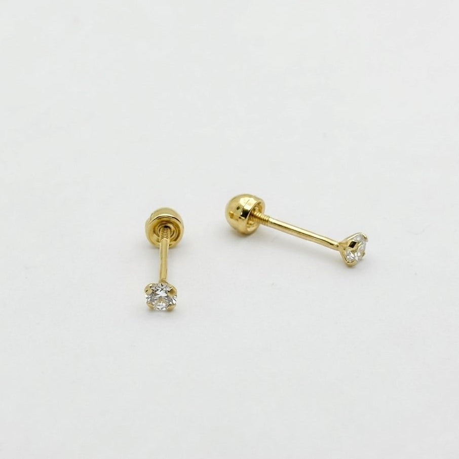 #B10206 - Broquel Recto De Oro 10k 7 mm/#7 De 4 Uñas - L140/L280