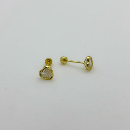 #B10257 - Broque Corazón Con Bisel Diamantado De Oro 10k - L240/ - L305/
