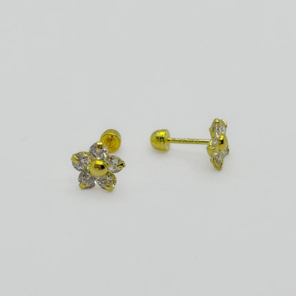 #B10108 - Broquel Flor De Colores Oro 10k - L350/