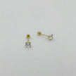 #B10206 - Broquel Recto De Oro 10k 7 mm/#7 De 4 Uñas - L140/L280