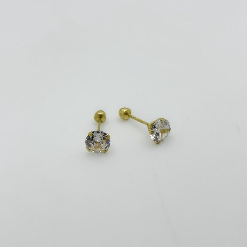 #B10206 - Broquel Recto De Oro 10k 7 mm/#7 De 4 Uñas - L140/L280