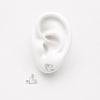 #BR384 - Broquel 2 Corazones Con Zirconia De Plata .925 - F39/