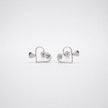 #BR384 - Broquel 2 Corazones Con Zirconia De Plata .925 - F39/