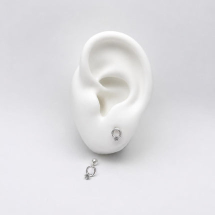 #BR374 - Broquel Circulo Con Zirconia De Plata .925 - F37/