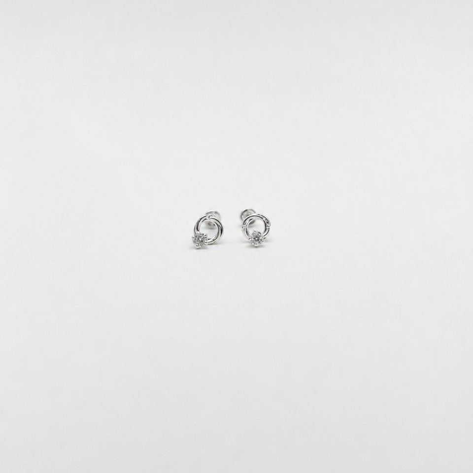 #BR374 - Broquel Circulo Con Zirconia De Plata .925 - F37/