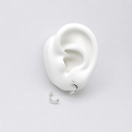 #BR373 - Broquel Luna Con Zirconia De Plata .925 - F35/