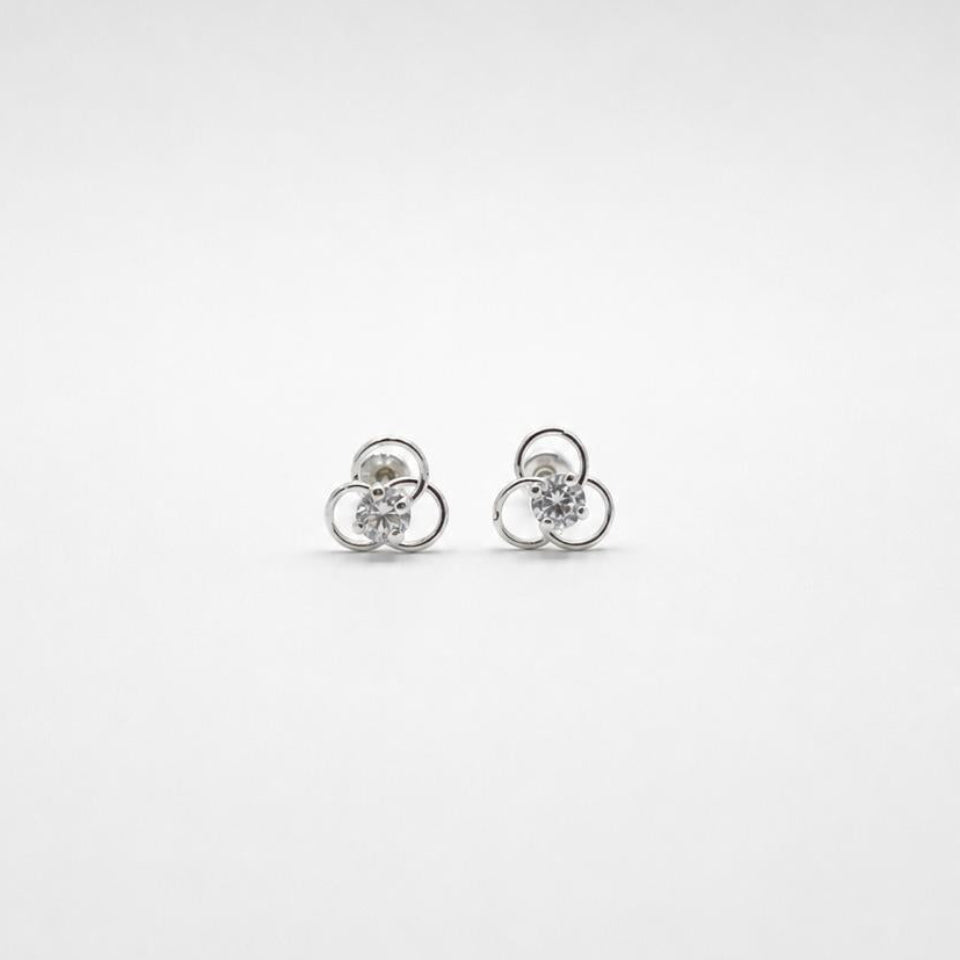 #BR381 - Broquel Con Piedra Zirconia Plata .925 - F50/