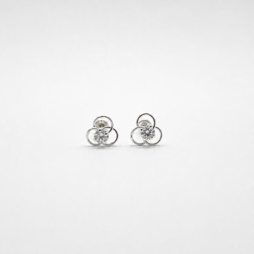#BR381 - Broquel Con Piedra Zirconia Plata .925 - F50/