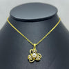 #GOL195 - Gargantilla De Flor Con Perla De Acero Laminado 18k - LB025/