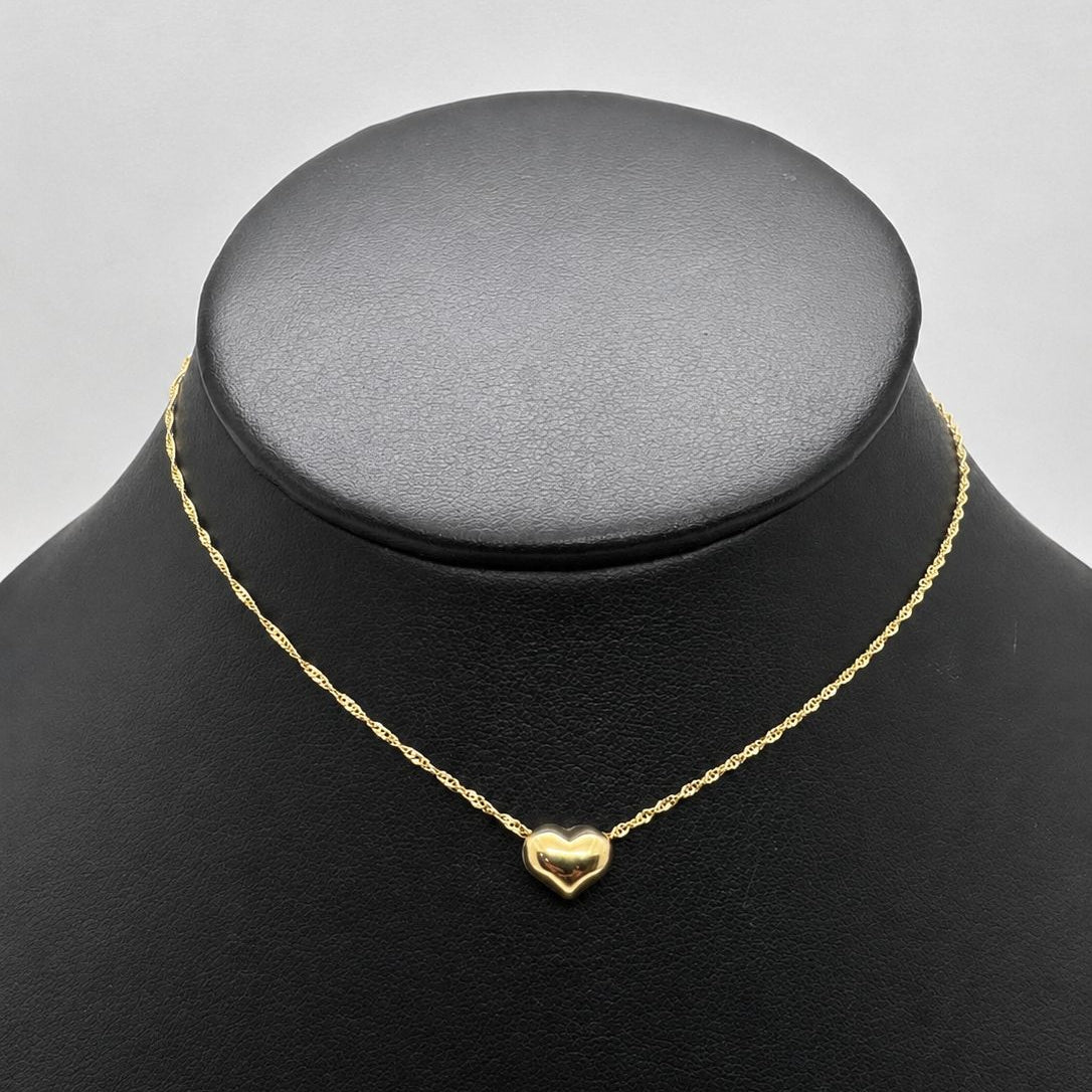 #G10135 - Gargantilla De Corazón Bombacho De Oro 10k - I25/1