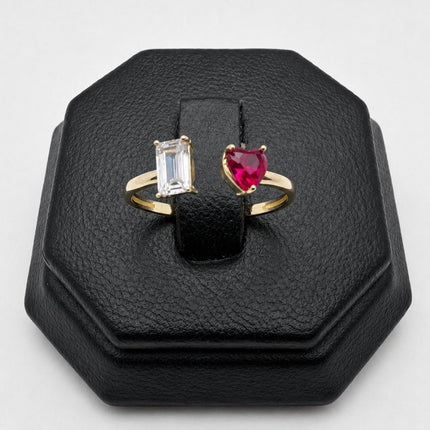 #AD10183 - Anillo Ajustable De Corazón De Oro 10k - I05/1