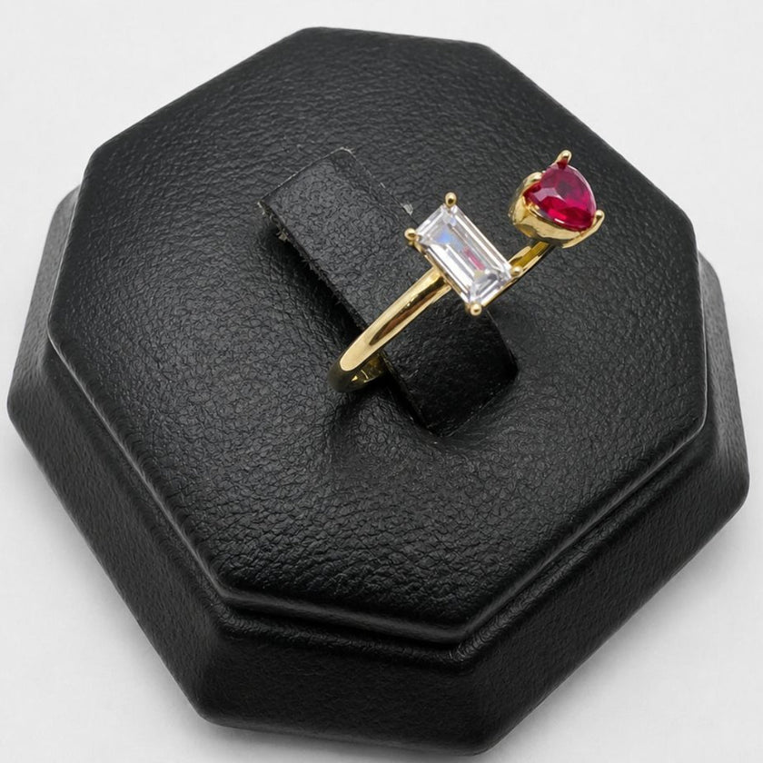 #AD10183 - Anillo Ajustable De Corazón De Oro 10k - I05/1