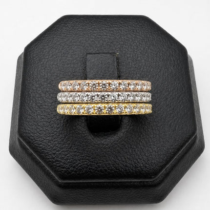 #AD10186 - Anillo Triple Tricolor De Oro 10k - I19/3.2