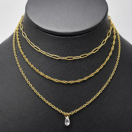 GOL226 - Gargantilla Triple De Oro Laminado 18k - LB0307