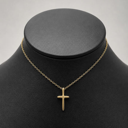 GOL227 - Gargantilla De Cruz De Oro Laminado 18k - LB020/