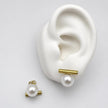 BOL142 - Broquel Con Perla Sintetica De Oro Laminado 18k - LB025/