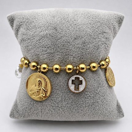 PAL251 - Pulsera Religiosa De Acero Laminado 18k - LA060/