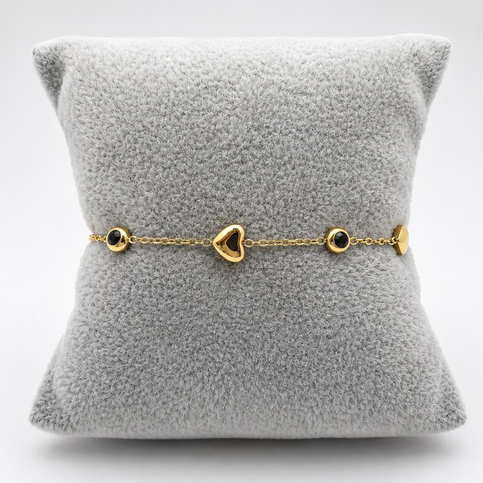 PAL244 - Pulsera De Corazones De Oro Laminado 18k - LB030/