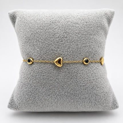 PAL244 - Pulsera De Corazones De Oro Laminado 18k - LB030/