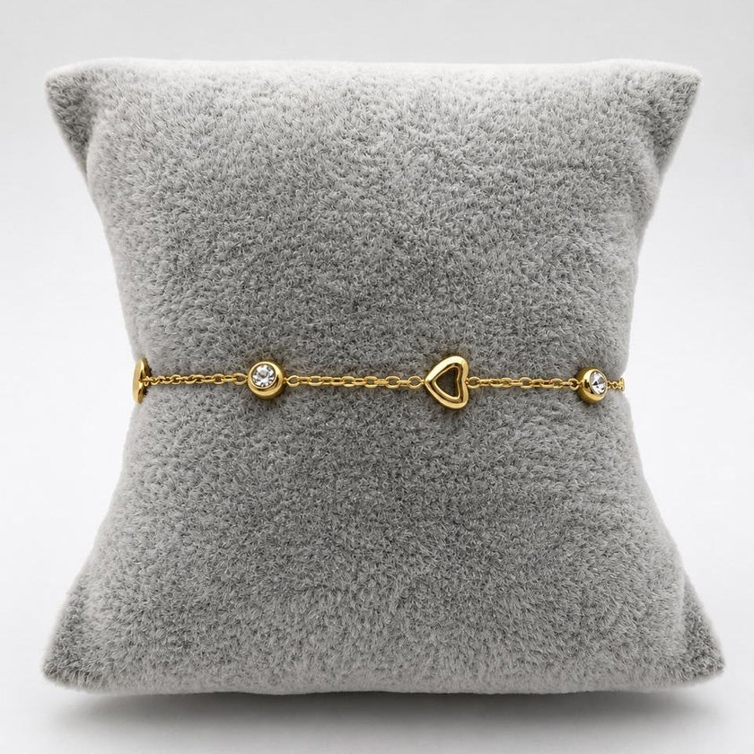 PAL244 - Pulsera De Corazones De Oro Laminado 18k - LB030/