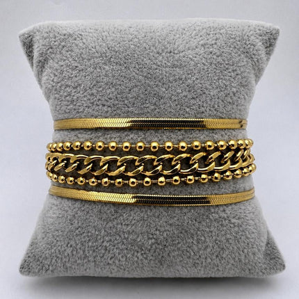 PAL242 - Pulsera Elegante De Acero Laminado 18k - LB045/