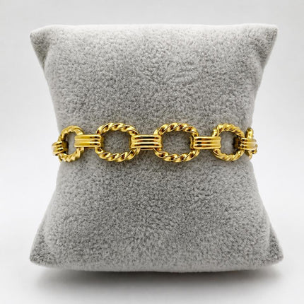 PAL237 - Pulsera Tipo Cadena De Acero Laminado 18k - LA035/