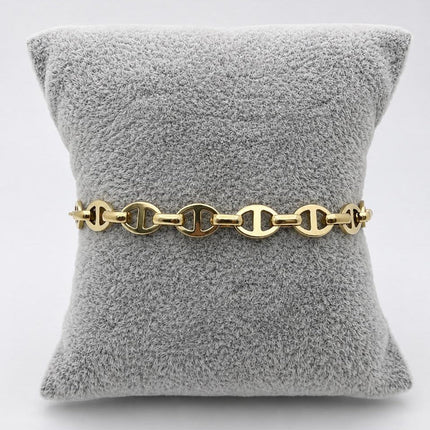 PAL233 - Pulsera Tejido Marinera De Acero Laminado 18k - LB025/