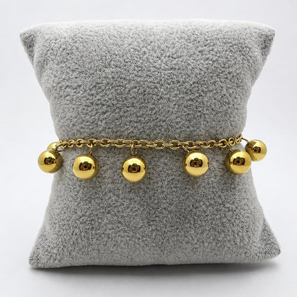 PAL250 - Pulsera De Bolitas De Acero Laminado 18k - LA030/