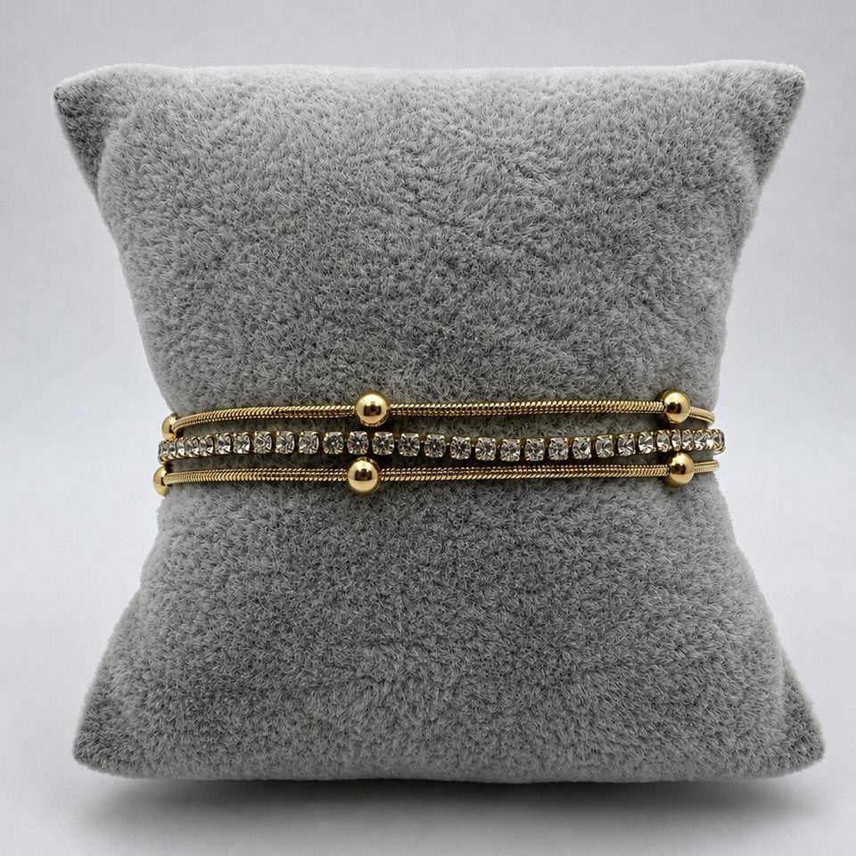 PAL243 - Pulsera Triple De Oro Laminado 18k - LB035/