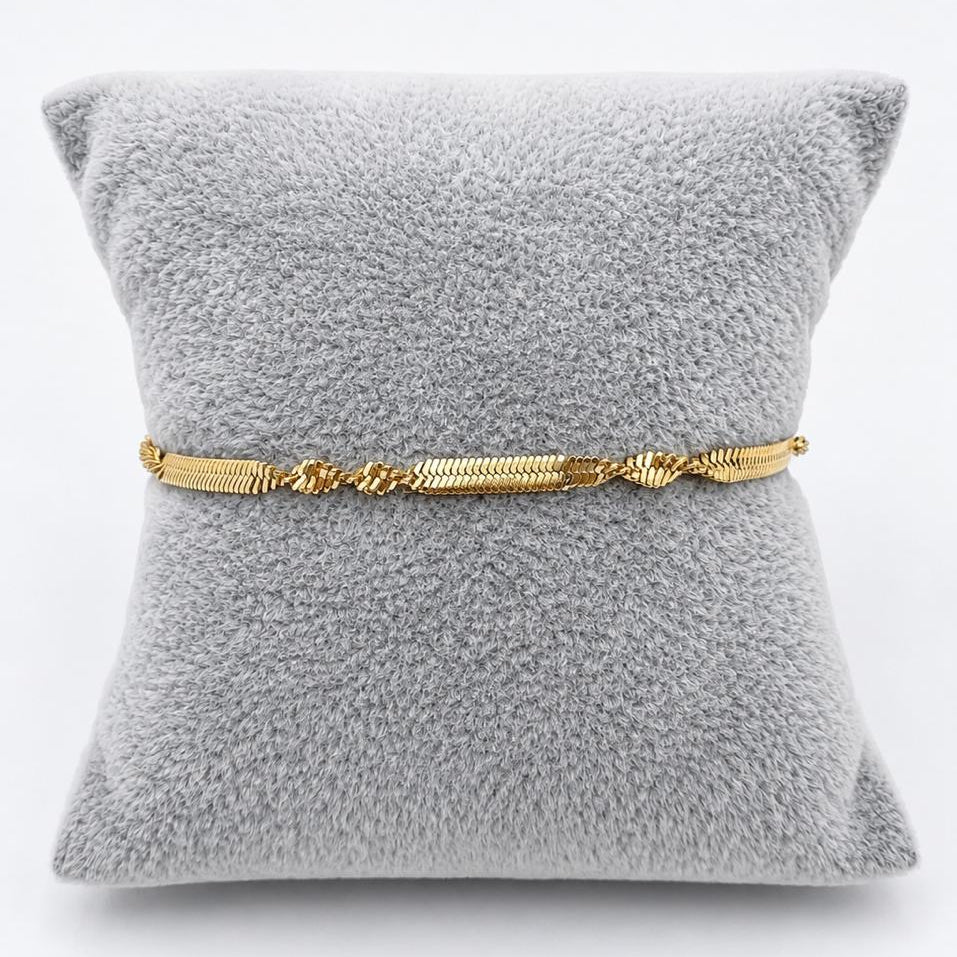 PAL231 -Pulsera Singapur/Pansa De Vibora De Oro Laminado - LB020/
