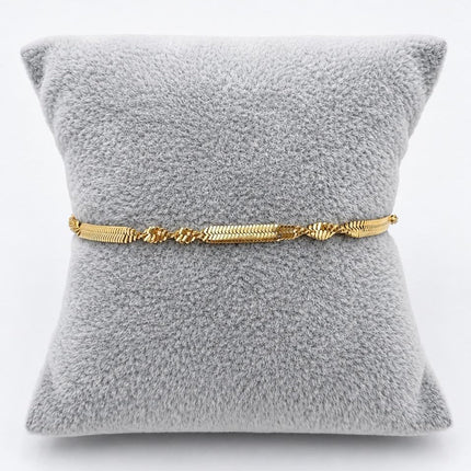 PAL231 -Pulsera Singapur/Pansa De Vibora De Oro Laminado - LB020/