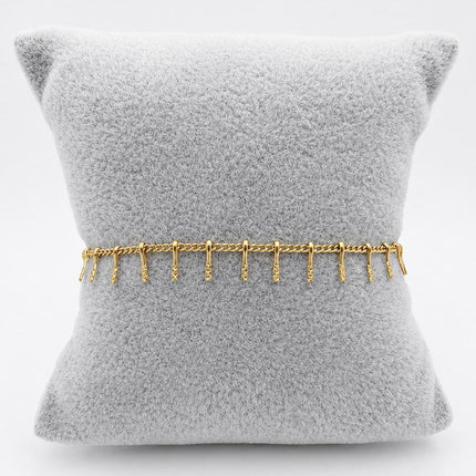 PAL241 - Pulsera/Tobillera Con Palitos De Acero Laminado 18k - LA020/