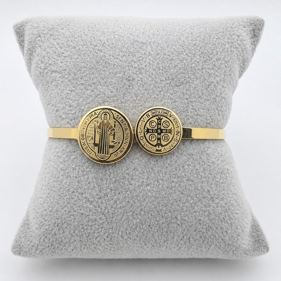 PAL240 - Pulsera San Benito De Oro Laminado 18k - LA045/