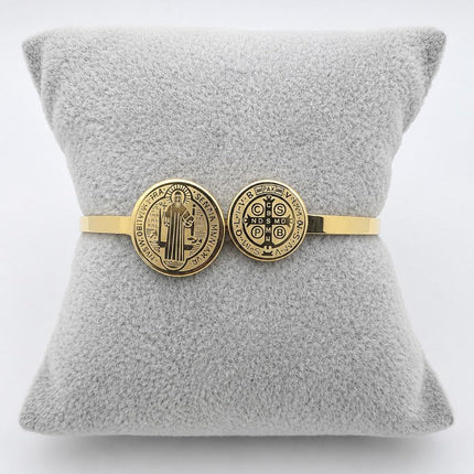 PAL240 - Pulsera San Benito De Oro Laminado 18k - LA045/