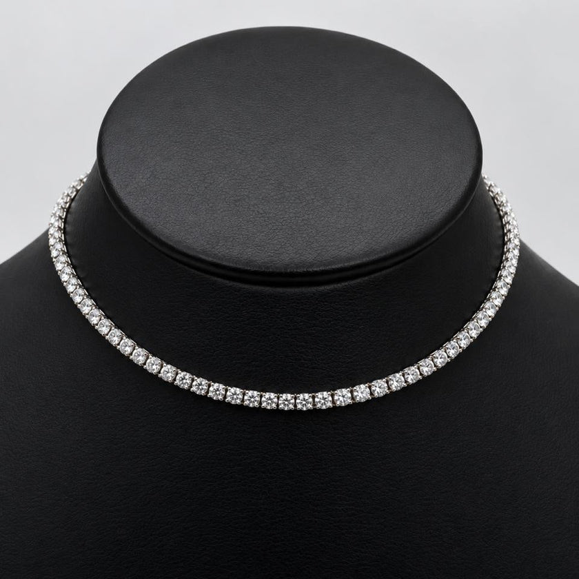 #CAD245 - Cadena Tipo Tenis Con Piedra Zirconia Plata - 100 - 3 mm - C16/25.9