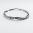 #AO125 - Pulsera Rígida Trenzada Con Piedra Zirconia De Plata .925 - C30/11.8