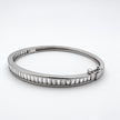#AO124 - Pulsera Rígida Con Piedra Baguette De Plata .925 - C30/13.0