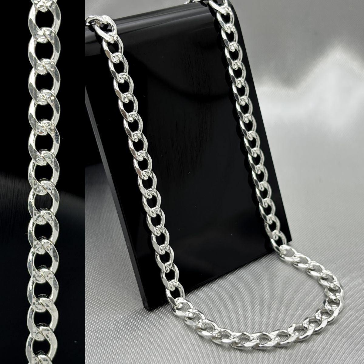#CAD287 - Cadena Barbada Diamanatada Plata - 120 - 5 mm - A04/15.3