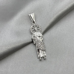 #D619 - Dije San Judas Tadeo Con Zirconia Plata - A09/3.3